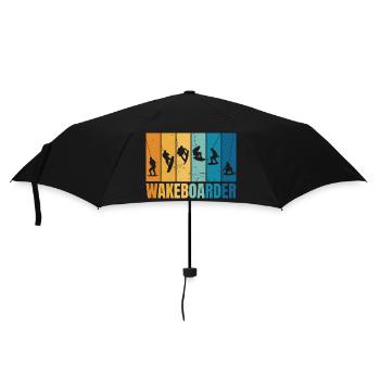 Wakeboard-Silhouetten - Regenschirm (klein) - Schwarz - Vorne