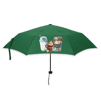 Dog moms love coffee - Umbrella (small) - bottlegreen - Front