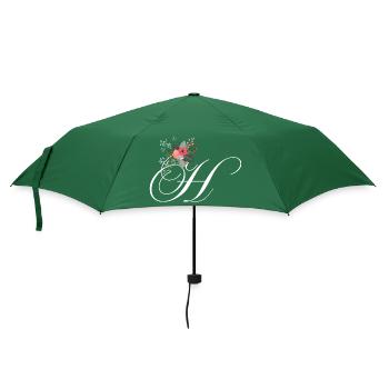 Letter h flowery - Umbrella (small) - bottlegreen - Front