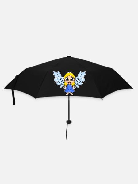 Engel Mädchen Flügel - Regenschirm (klein) - Schwarz