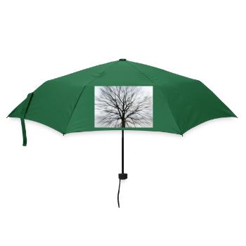 Silhouette of a bare tree with a round treetop - Umbrella (small) - bottlegreen - Front