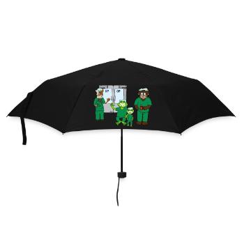 OP-Team aus "Kojo in der Handchirurgie" - Regenschirm (klein) - Schwarz - Vorne