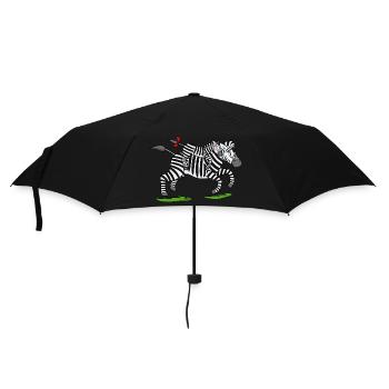 Zora und ihr Papa auf dem Weg ins Krankenhaus - Regenschirm (klein) - Schwarz - Vorne
