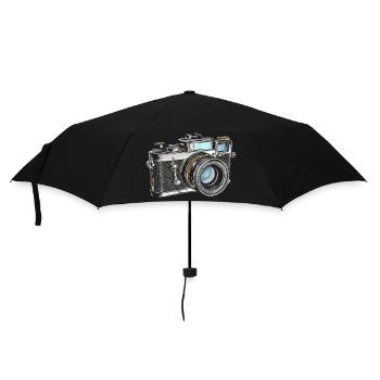 Dessin rétro de caméra - Parapluie standard - noir - Devant