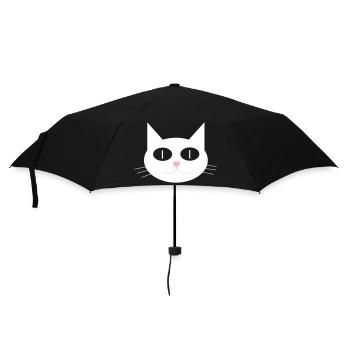 Niedliche Katze, Kater mit herzförmigen Nase - Regenschirm (klein) - Schwarz - Vorne