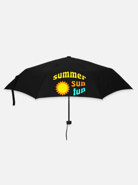summer sun fun - Regenschirm (klein) - Schwarz