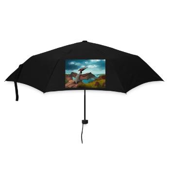 hugadino, pterodactyl, cute dinosaur, dino - Umbrella (small) - black - Front