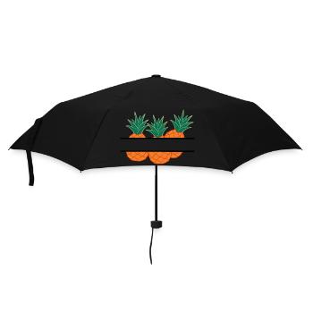 Anananas Banner orange Ananas - Regenschirm (klein) - Schwarz - Vorne