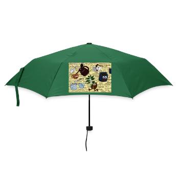 Der Kreislauf des Kaffees - Regenschirm (klein) - Flaschengrün - Vorne