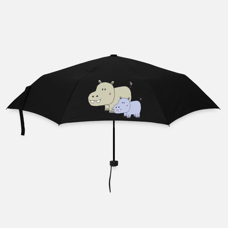 Hippopotamus father and son - Umbrella (small) - black