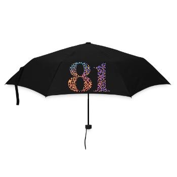 81st Birthday Leopard - Umbrella (small) - black - Front