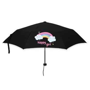 Happy Girl - Regenschirm (klein) - Schwarz - Vorne