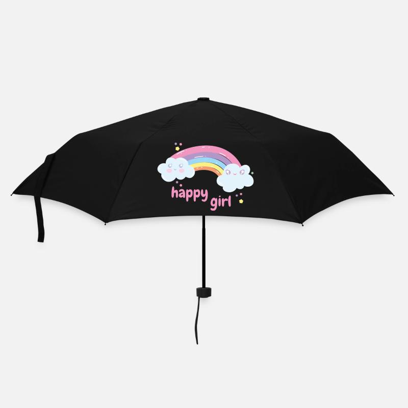 Fille heureuse - Parapluie standard - noir