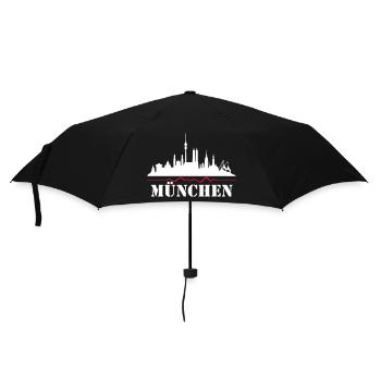 München | Olympiastadion - Marienplatz - Isar - Regenschirm (klein) - Schwarz - Vorne