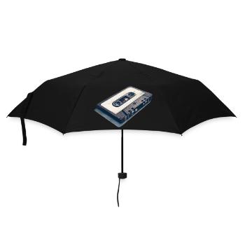 Musik und Kassette der 90er-Jahre-Retro - Regenschirm (klein) - Schwarz - Vorne