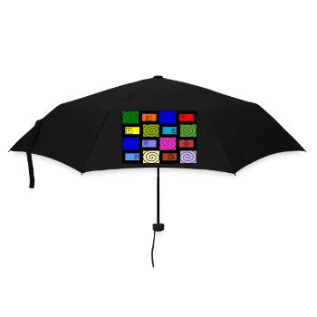 Grafisches Muster Farbwirbel - Regenschirm (klein) - Schwarz - Vorne