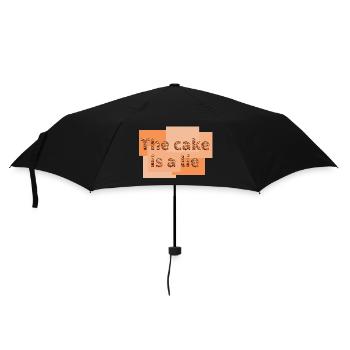 Der Kuchen ist eine Lüge - Regenschirm (klein) - Schwarz - Vorne
