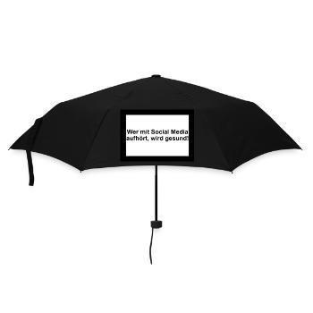 Wer mit Social Media aufhört, wird gesund - Regenschirm (klein) - Schwarz - Vorne