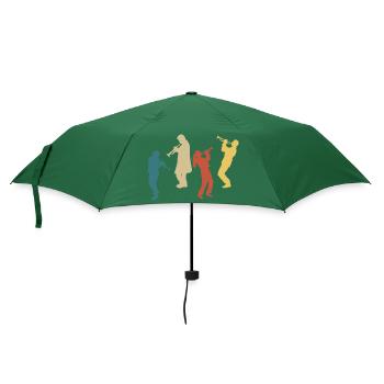 Vintage Retro Trompete - Regenschirm (klein) - Flaschengrün - Vorne