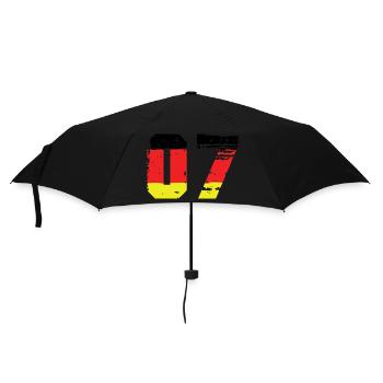 7 Zahl Deutschland Trikot - Regenschirm (klein) - Schwarz - Vorne
