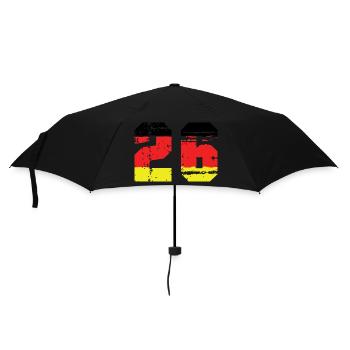 26 Zahl Deutschland Trikot - Regenschirm (klein) - Schwarz - Vorne