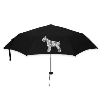 GEOMETRISCHER SCHNAUZER grau - Regenschirm (klein) - Schwarz - Vorne