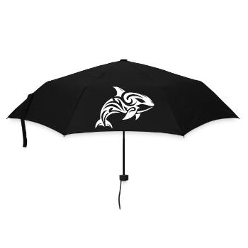 Hübscher Orca Tribal Tattoo Style - Regenschirm (klein) - Schwarz - Vorne