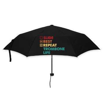Trombonist Trombone Player Marching Band Trombone - Umbrella (small) - black - Front