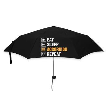 Eat Sleep Accordion Repeat Accordionist Musician - Umbrella (small) - black - Front