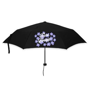 Team Braut JGA - Bride Squad - Regenschirm (klein) - Schwarz - Vorne