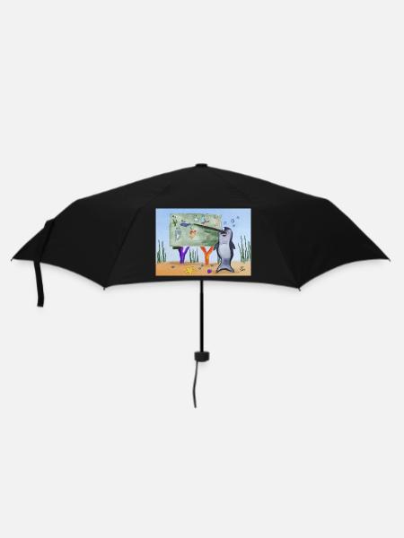Lehrer Narwal - Regenschirm (klein) - Schwarz