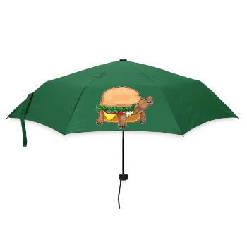 Schildkröte Cheeseburger - Regenschirm (klein) - Flaschengrün - Vorne