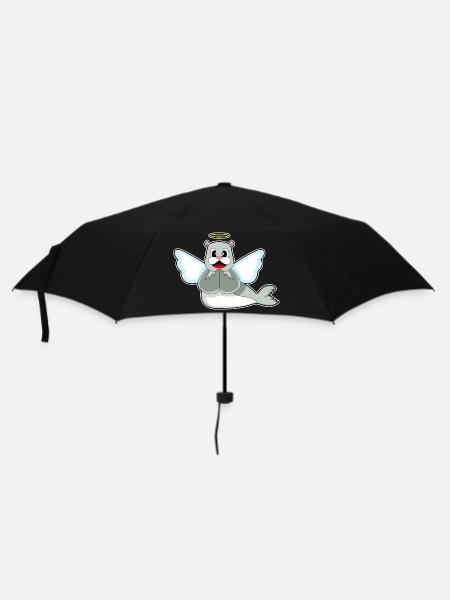 Seehund Engelsflügel - Regenschirm (klein) - Schwarz