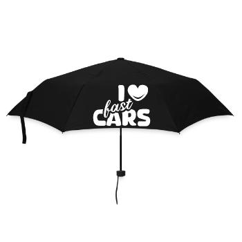 i love cars Autos Sportauto Tuner Symbol Logo icon - Regenschirm (klein) - Schwarz - Vorne
