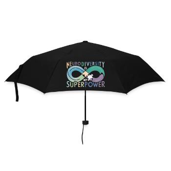 Neurodiversität ist meine Superkraft - Regenschirm (klein) - Schwarz - Vorne