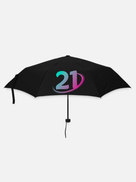 Numéro 21 multicolore - Parapluie standard - noir