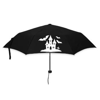 Kinder Halloween Fledermaus Spukhaus - Regenschirm (klein) - Schwarz - Vorne