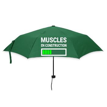 Muscles En Construction Cadeau Drôle - Regenschirm (klein) - Flaschengrün - Vorne