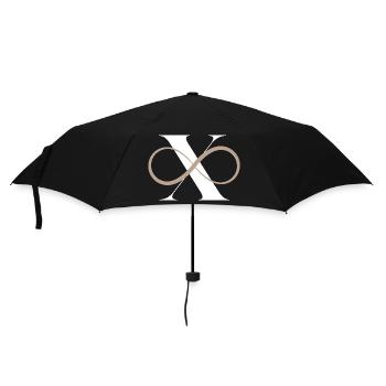 Unendlicher Buchstabe x - Regenschirm (klein) - Schwarz - Vorne