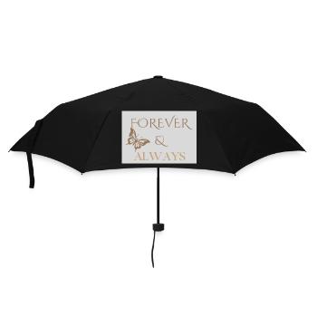 Forever and Always Romantic Saying - Umbrella (small) - black - Front