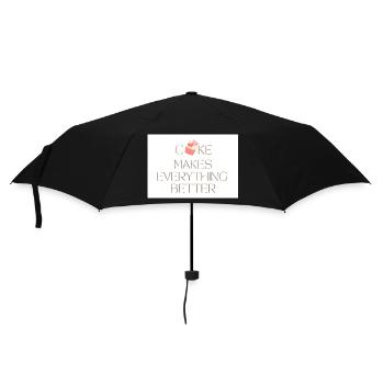 Cake makes everything better simple typography - Umbrella (small) - black - Front
