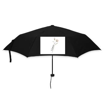 Mama text in elegant font on Flower Stem - Umbrella (small) - black - Front