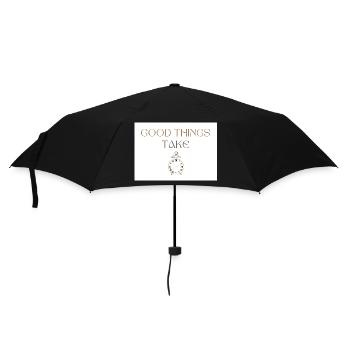 Good Things Take Time Typography with Clock - Umbrella (small) - black - Front