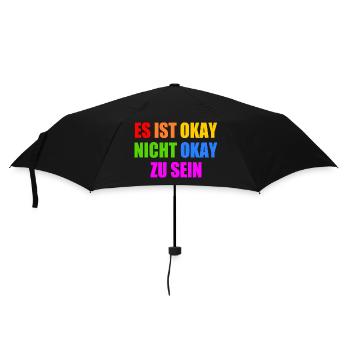 es ist okay nicht okay zu sein - Regenschirm (klein) - Schwarz - Vorne