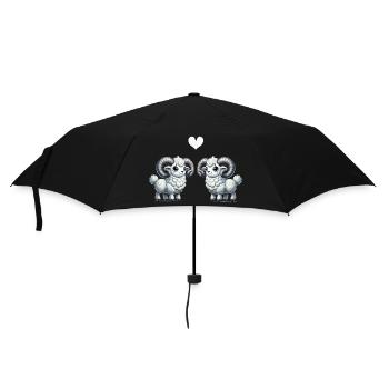 widder cartoon love - Regenschirm (klein) - Schwarz - Vorne