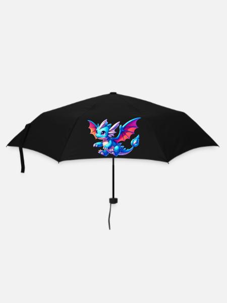 Drache - Regenschirm (klein) - Schwarz