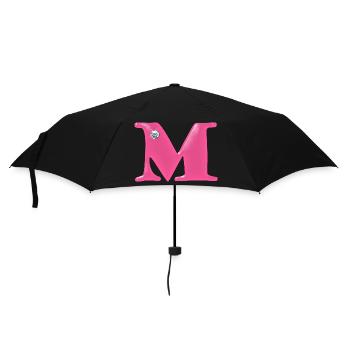 Letter M Rhinestones - Umbrella (small) - black - Front