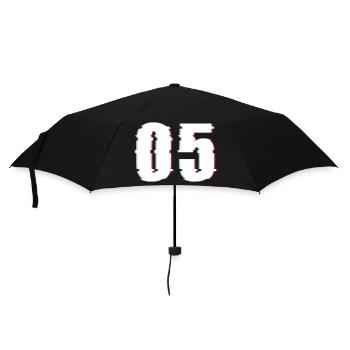 Fünf 5 Five 05 Zahl Effekt Verzerrt Nummer - Regenschirm (klein) - Schwarz - Vorne