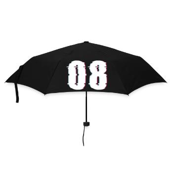 Acht 8 Zahl 08 Effekt Verzerrt Nummer - Regenschirm (klein) - Schwarz - Vorne