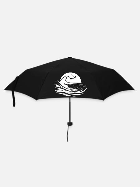Fischen Grafik - Regenschirm (klein) - Schwarz